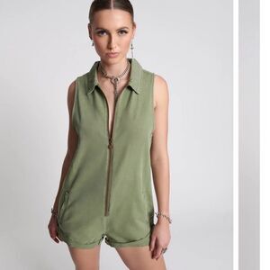 One Teaspoon Super Khaki Braxton Romper New XS